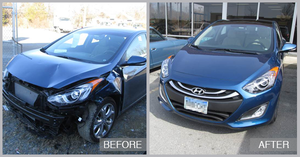 2015 Elantra GT Before and After at Preston Auto Body in Preston MD