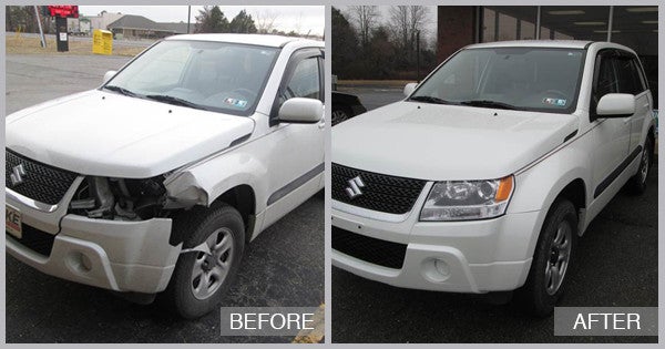 Suzuki SUV Before and After at Preston Auto Body in Preston MD