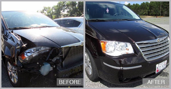 Chrysler Town & Country Before and After at Preston Auto Body in Preston MD