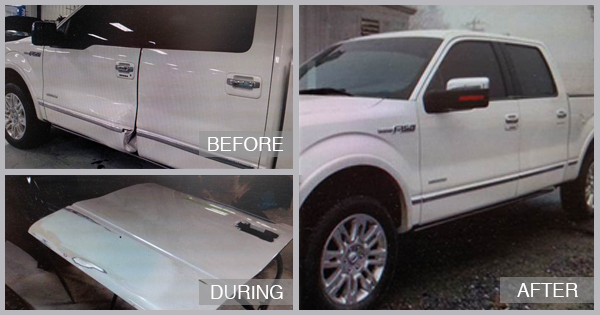 Ford F-150 Before and After at Preston Auto Body in Preston MD