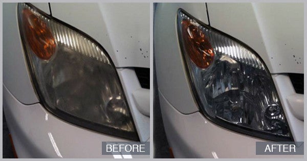 Headlight Restoration Before and After at Preston Auto Body in Preston MD