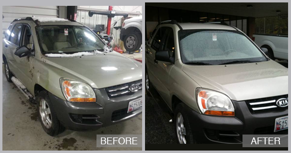Kia Sportage Before and After at Preston Auto Body in Preston MD