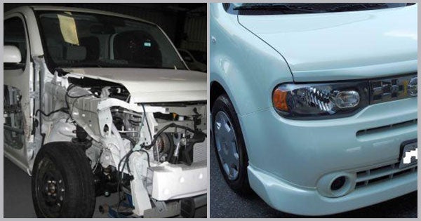 2010 Nissan Cube Before and After at Preston Auto Body in Preston MD